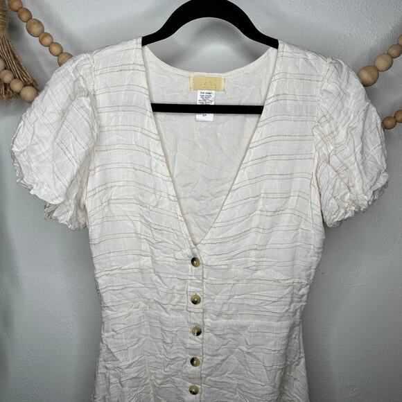 L*Space Cream Striped Sabrina Dress - Picture 1 of 5